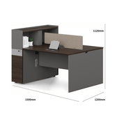 Dawn2-C Wooden Office Desk with Tall Partition Cabinet